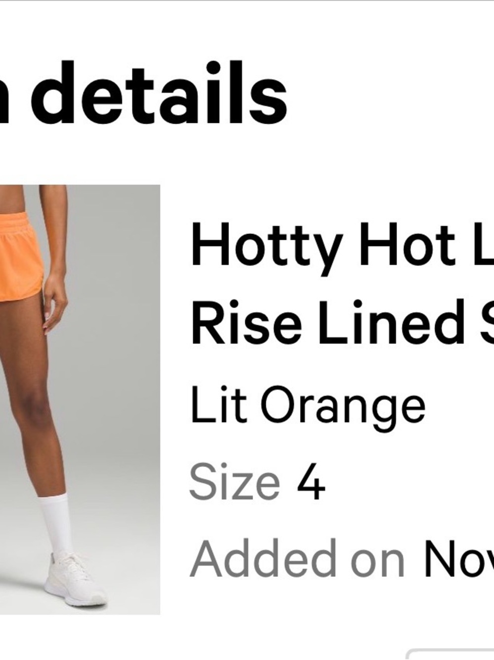 lululemon athletica Hotty Hot Lined Shorts - Lit Orange